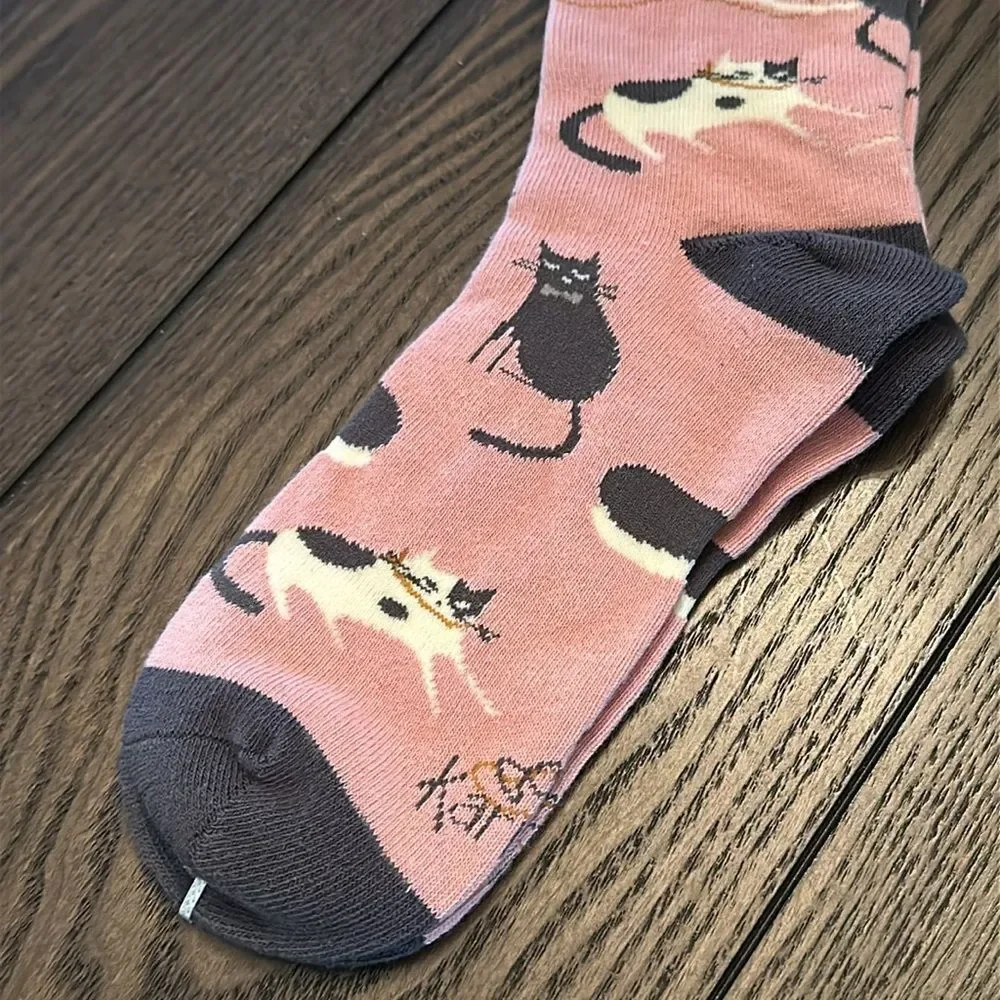 Karma Feline Good Cat Crew Socks OS New